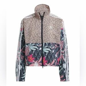 Adidas Her Studio London Floral Leopard Track Jacket XL Athleisure